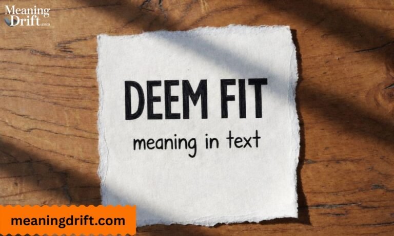 What Does “Deem Fit” Mean