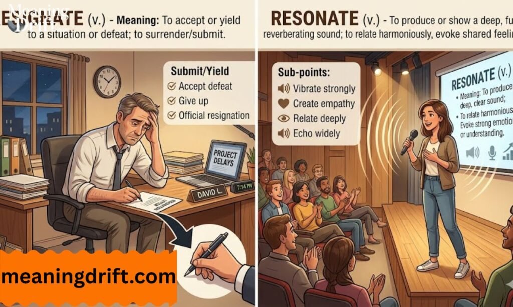 Resignate or Resonate Meaning