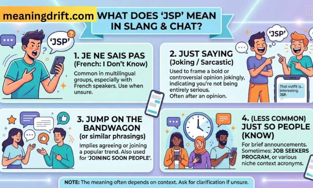 JSP Meaning in Slang & Chat